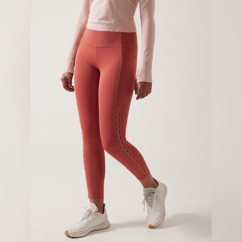 Athleta Ultimate Stash 7/8 Tight in Coral